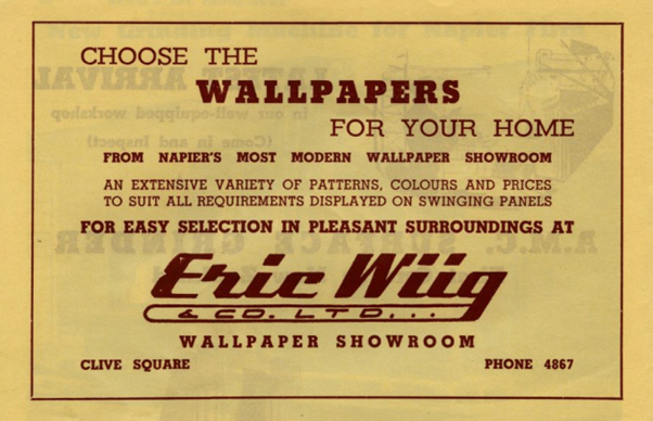 1961 Wallpaper Advert Hawkes Bay Photo News